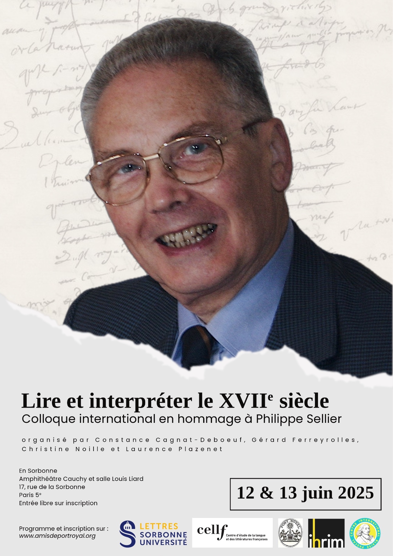 Lire et interpréter le XVIIe s. Colloque en hommage à Philipe Sellier (1931-2024)