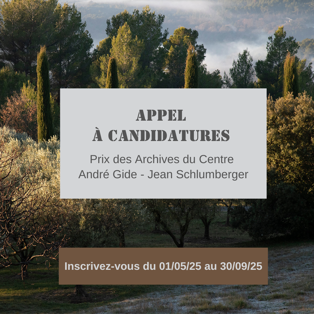 Prix des Archives du Centre Gide-Schlumberger de la Fondation des Treilles