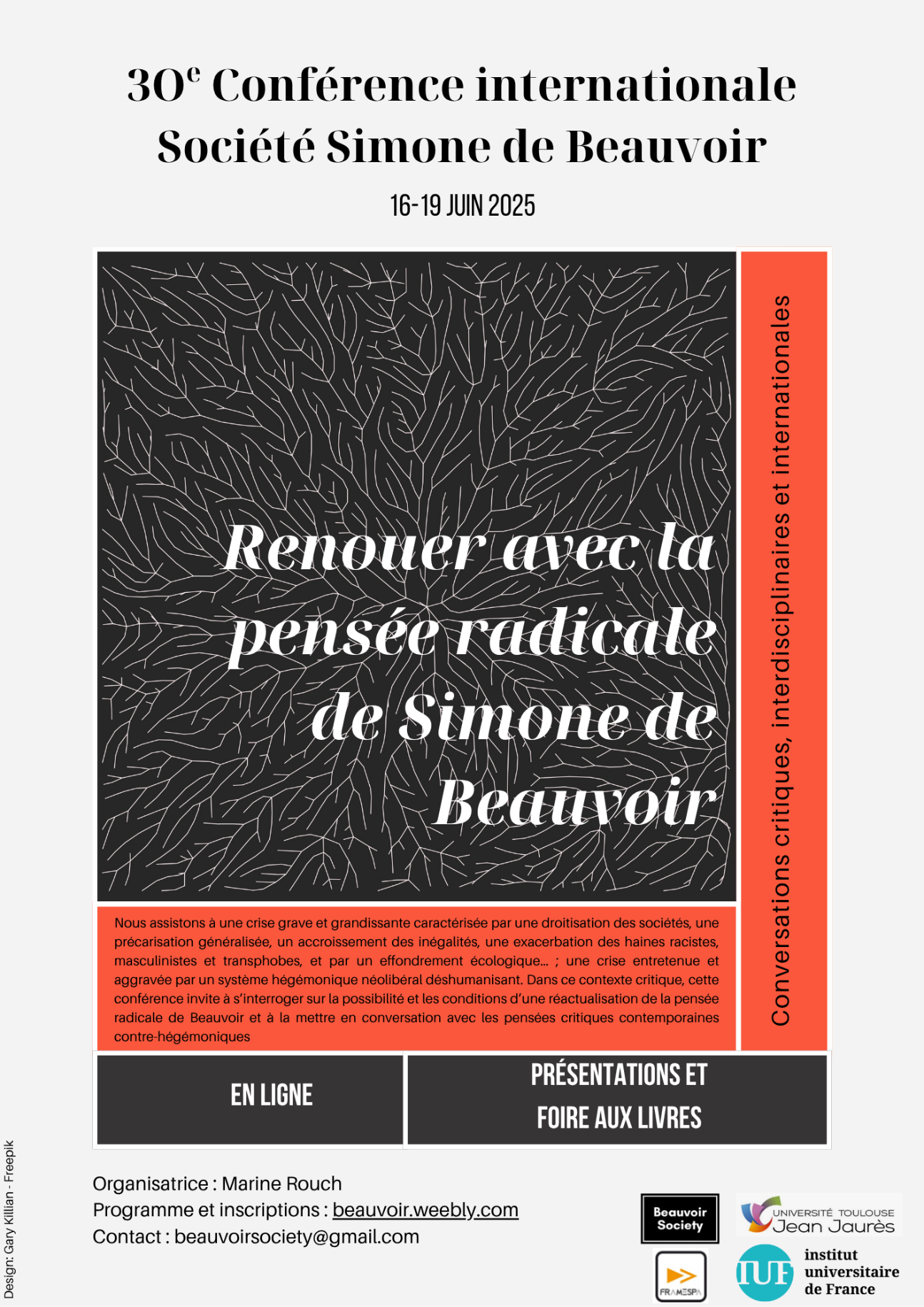 Renouer avec la pensée radicale de Simone de Beauvoir. Conversations critiques, interdisciplinaires et internationales (en ligne)