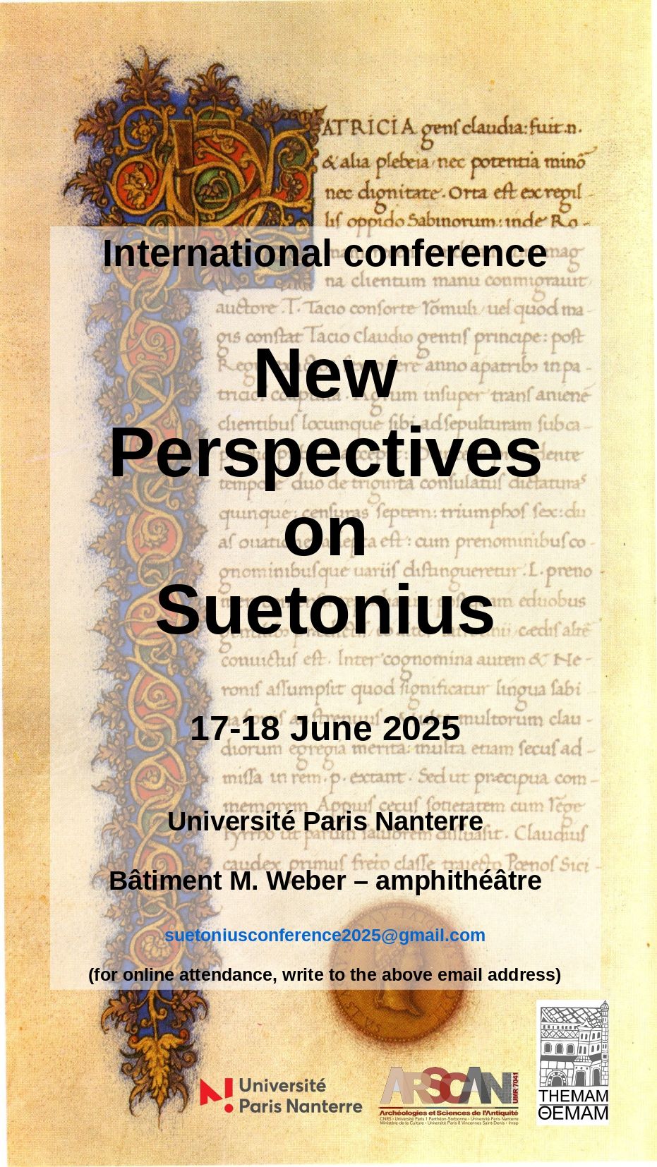 New Perspectives on Suetonius (Paris Nanterre & en ligne)