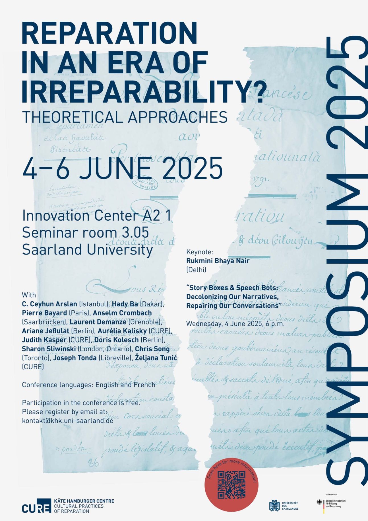 Reparation in an Era of Irreparability? Theoretical Approaches (Sarrebruck, Allemagne)