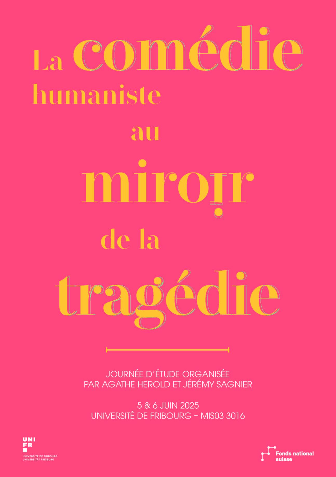 La comédie humaniste au miroir de la tragédie (Fribourg)