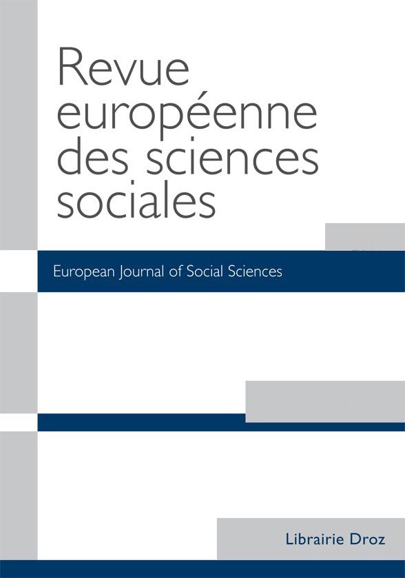 Revue européenne des sciences sociales, n° 63, t. 1/2