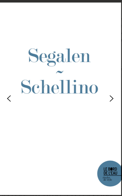 Andrea Schellino, Stèle provisoire de Victor Segalen, ou l’écriture du Désir-Imaginant