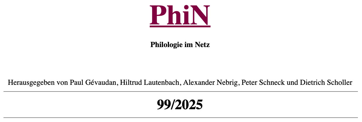 PhiN (Philologie im Netz), 99/2025