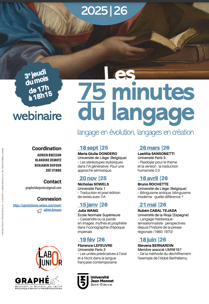 Les 75 minutes du langage. Langage en évolution, langages en création
