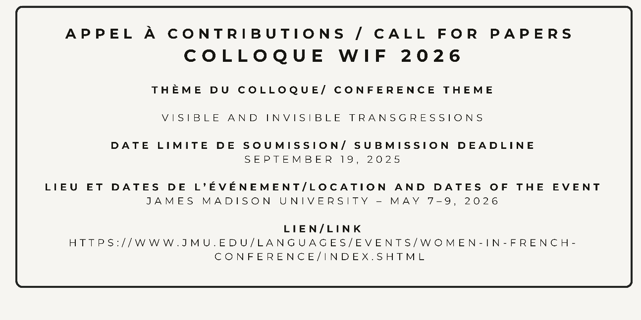 Visible and Invisible Transgressions. WIF26 (James Madison University)