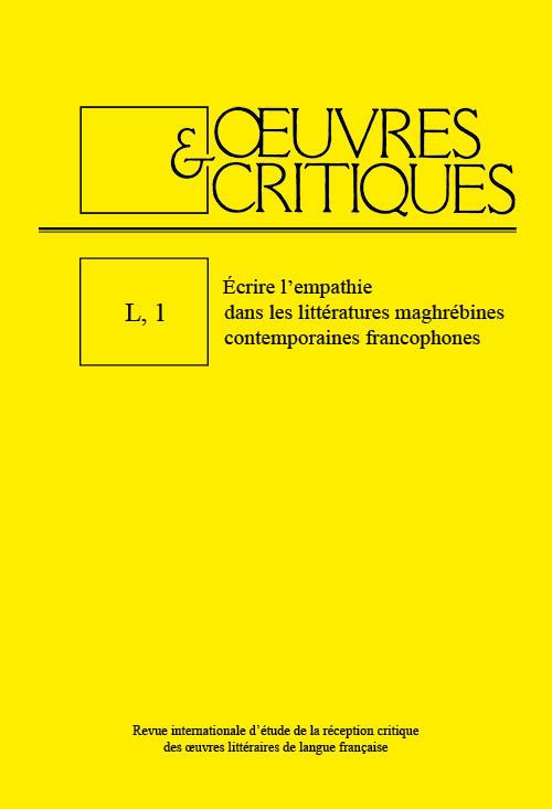 Œuvres et critiques, vol. L, 1, 7, 2025 : 