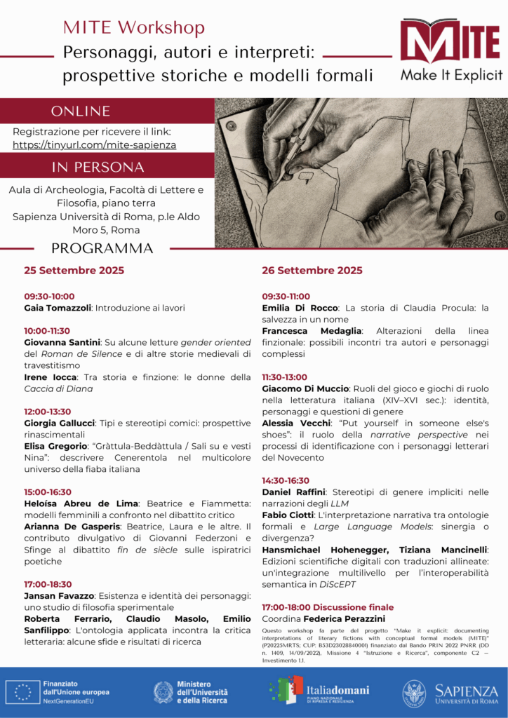 Personaggi, autori e interpreti: prospettive storiche e modelli formali (Roma)