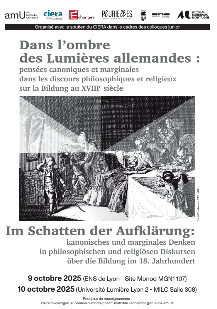 Dans l’ombre des Lumières allemandes : pensées canoniques et marginales dans les discours philosophiques et religieux sur la Bildung au XVIIIe s. (Lyon)
