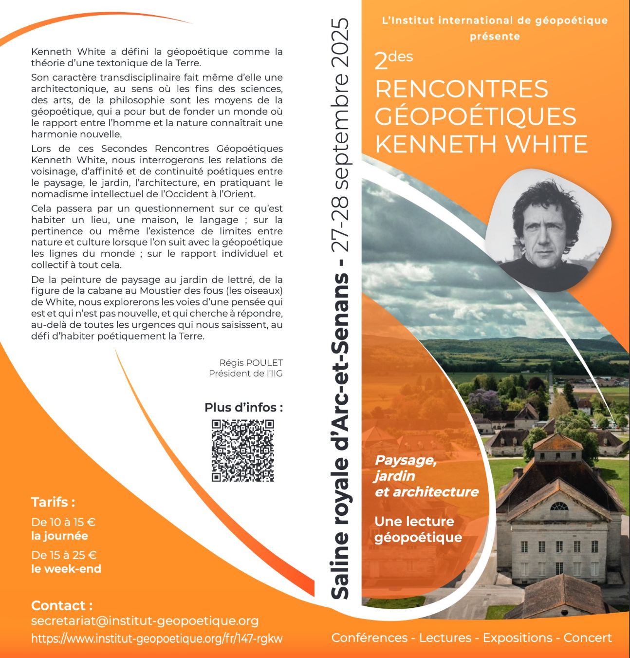 Secondes rencontres géopoétiques Kenneth White (Saline Royale d'Arc-et-Senans)