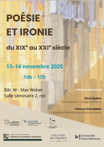 Poésie et ironie, XIXe-XXIe s. (Paris Nanterre)