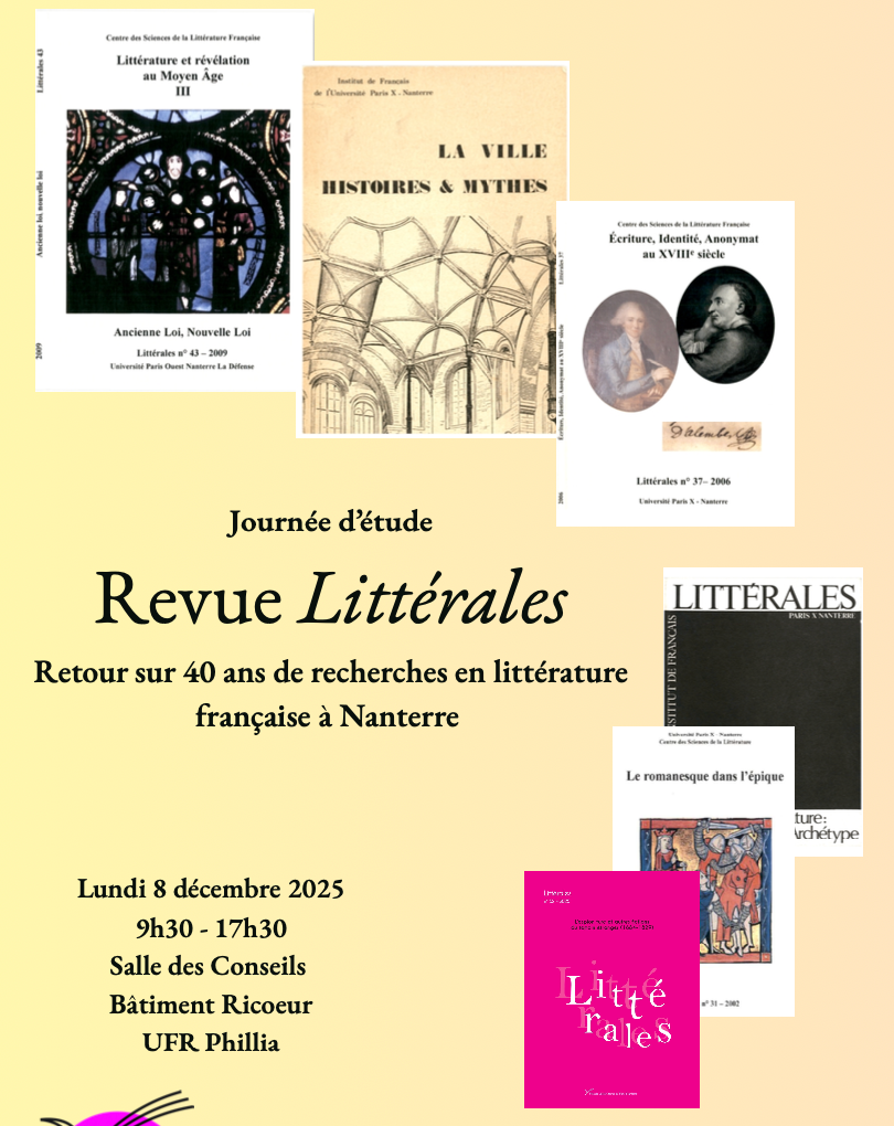 Revue Littérales, retour sur 40 ans de recherches en littérature française (Paris Nanterre)