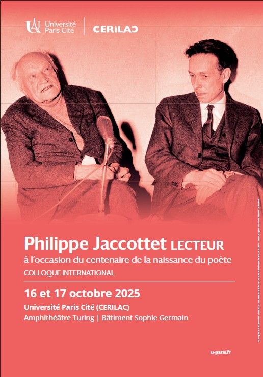 Philippe Jaccottet lecteur (univ. Paris Cité)
