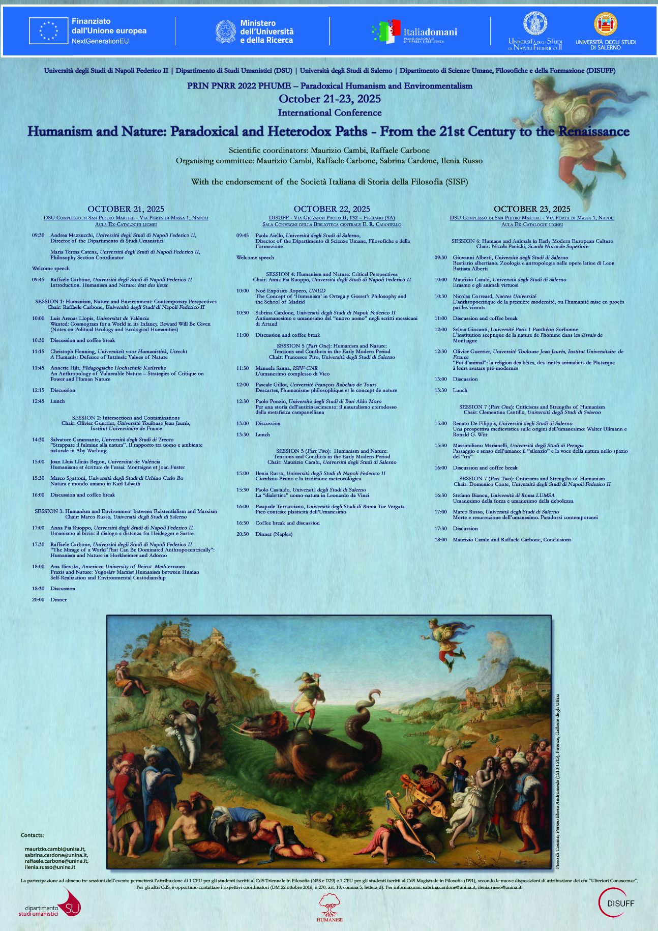 Humanism and Nature: Paradoxical and Heterodox Paths - From the 21st Century to the Renaissance (Napoli & Salerno)