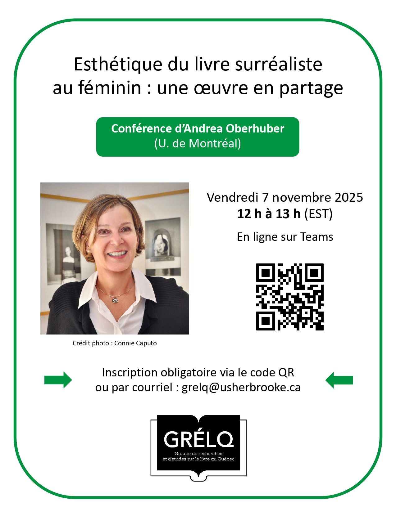 Conférence d'Andrea Oberhuber : « Esthétique du livre surréaliste au féminin : une œuvre en partage »