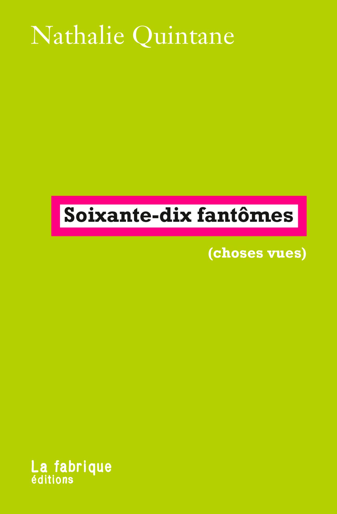Nathalie Quintane, Soixante-dix fantômes (choses vues)