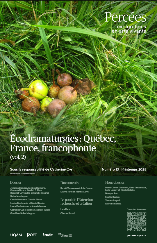 Percées. Explorations en arts vivants (n°13) :