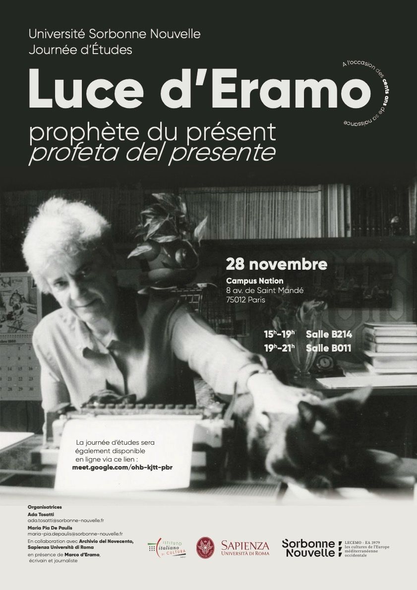 Luce d'Eramo prophète du présent / Luce d'Eramo profeta del presente (Université Sorbonne Nouvelle - Campus Nation, Paris)