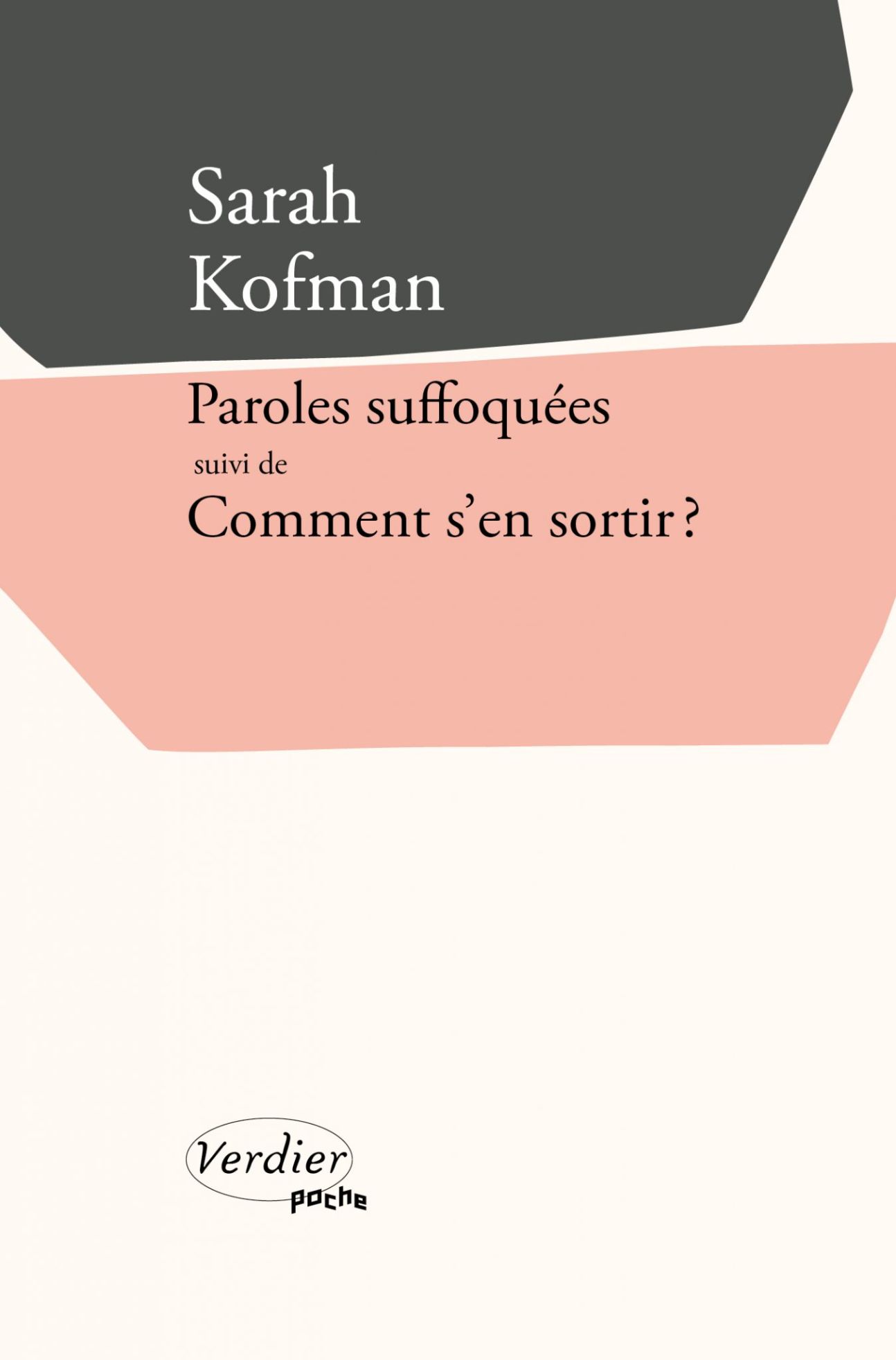 Sarah Kofman, Paroles suffoquées suivi de Comment s’en sortir ?