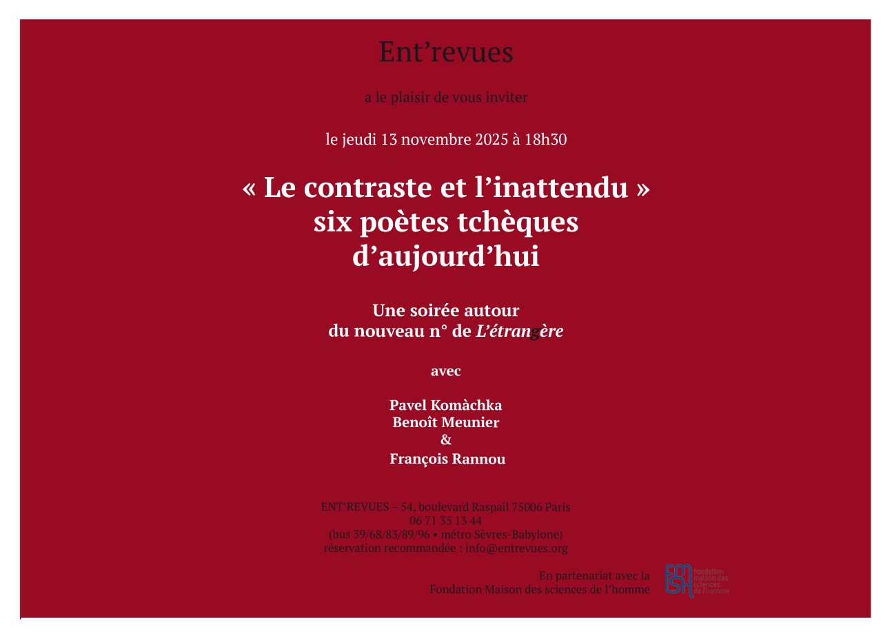 Soirée Ent'revues avec L'étrangère :