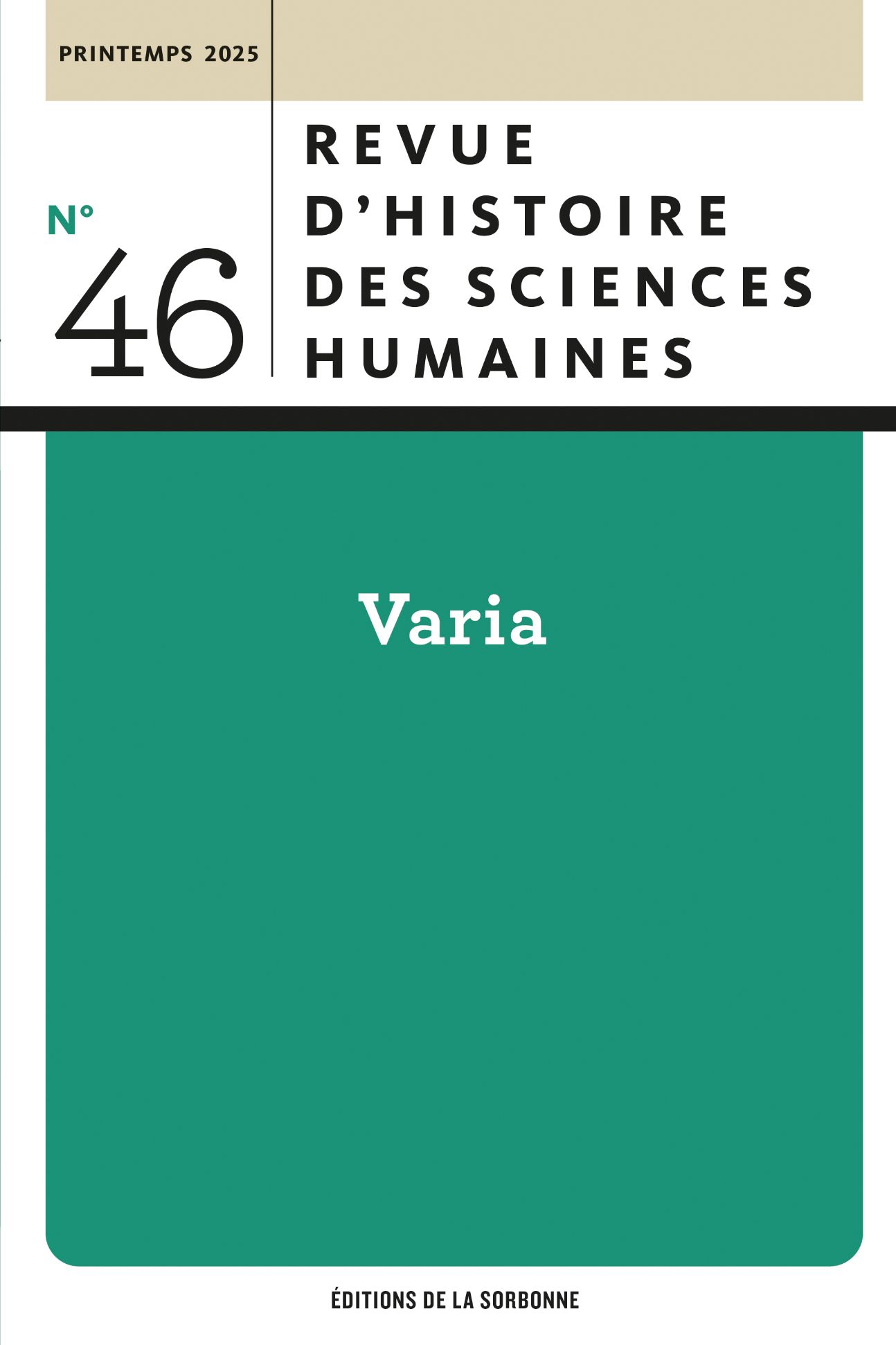 Revue d'histoire des sciences humaines