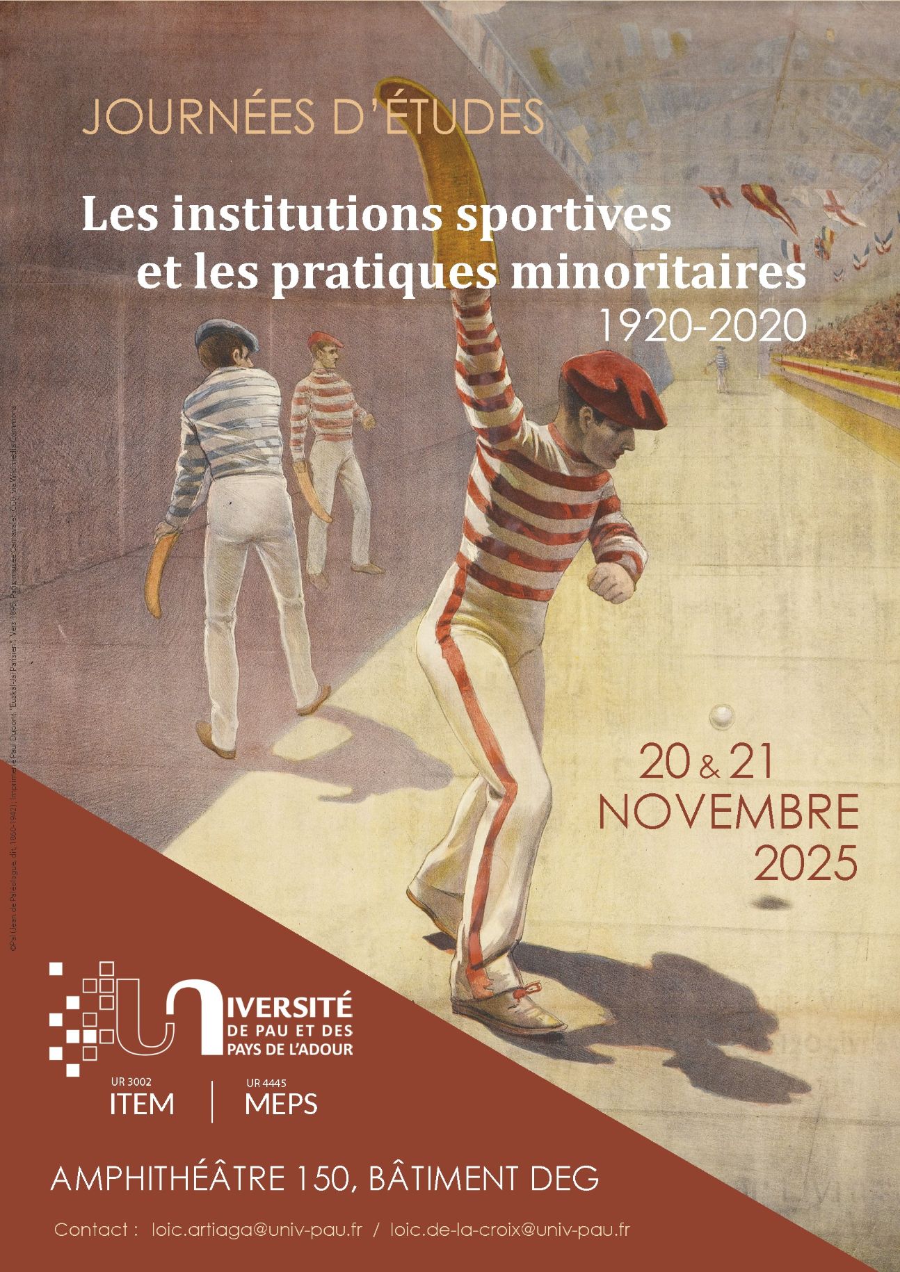 Les institutions sportives et les pratiques minoritaires (1920-2020) (Pau)