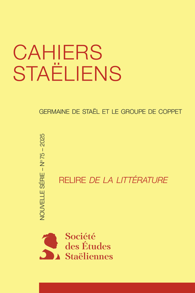 Cahiers staëliens, 2025, n° 75 : 