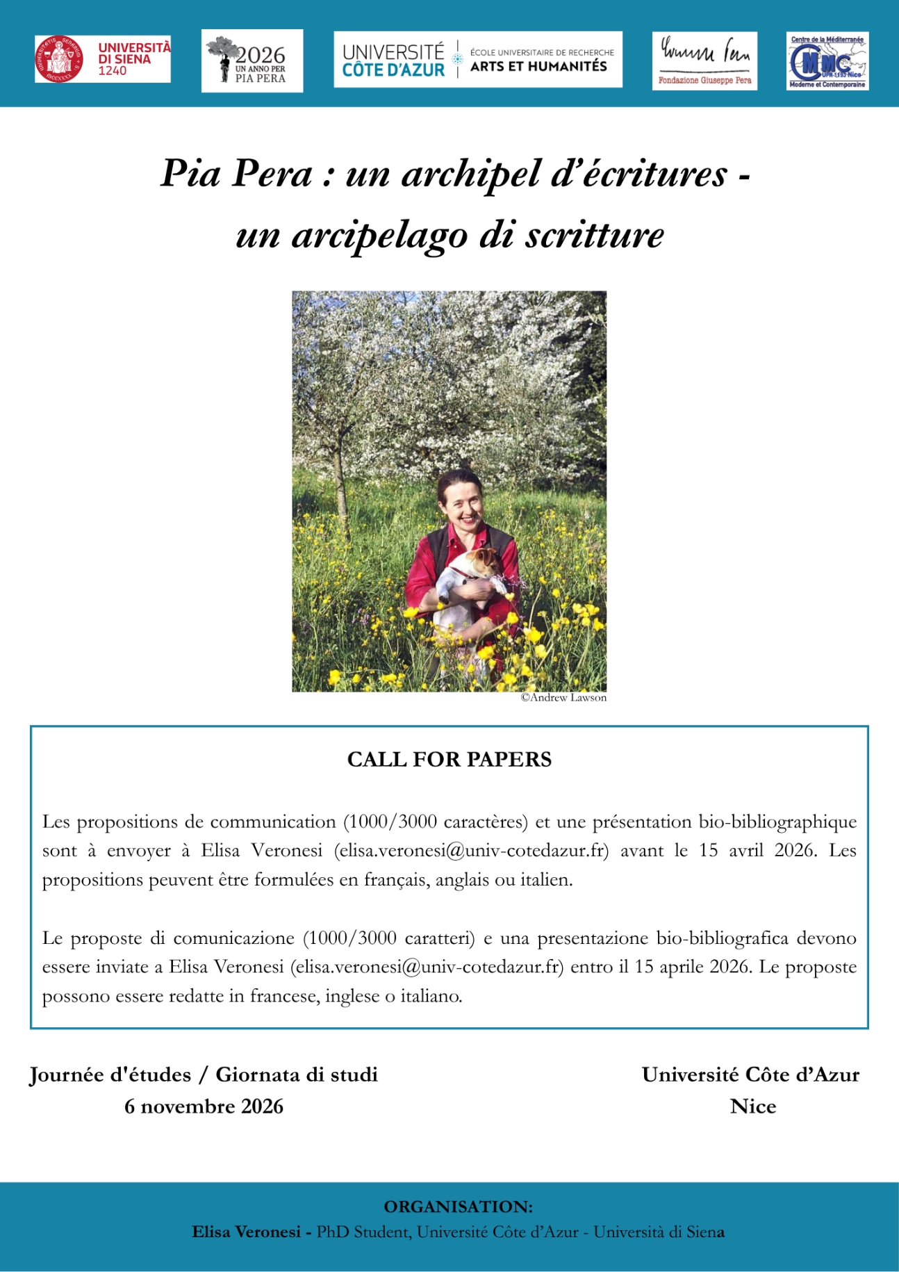 Pia Pera : un archipel d’écritures / Un arcipelago di scritture (Nice)