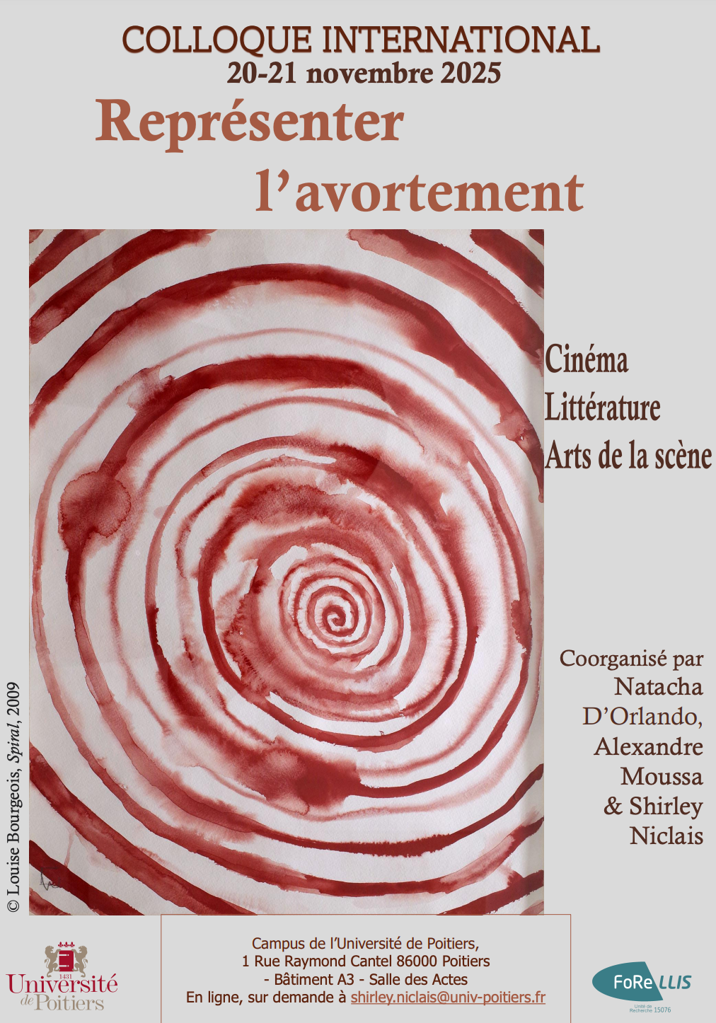 Représenter l’avortement. Arts de la scène, cinéma, littérature (Poitiers)