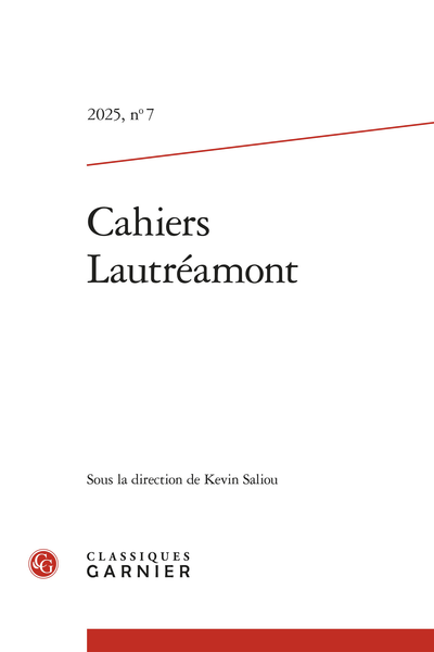 Cahiers Lautréamont, 2025, n° 7 (dir. Kevin Saliou)