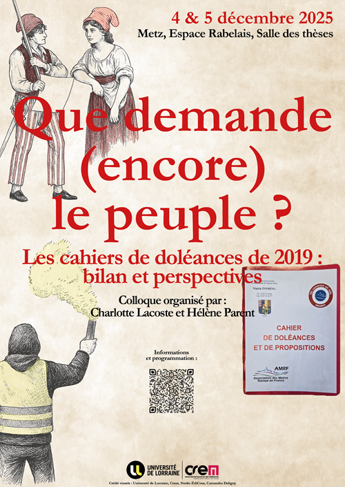 Que demande (encore) le peuple ? Les cahiers de doléances de 2019 : bilan et perspectives (Metz)