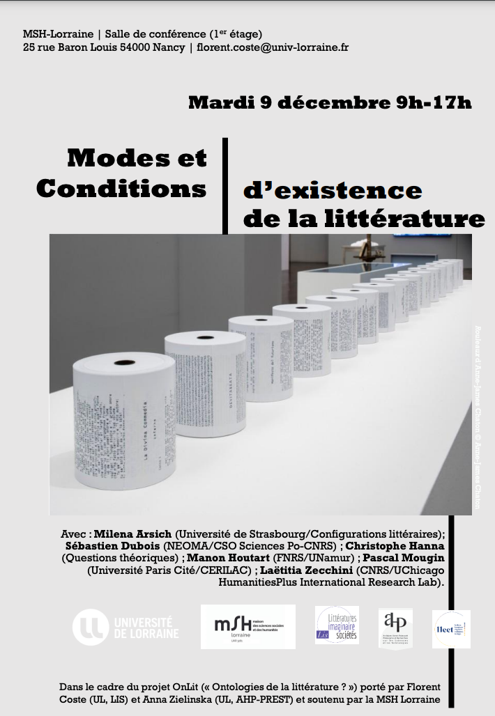 Modes et conditions d'existence de la littérature (Nancy)