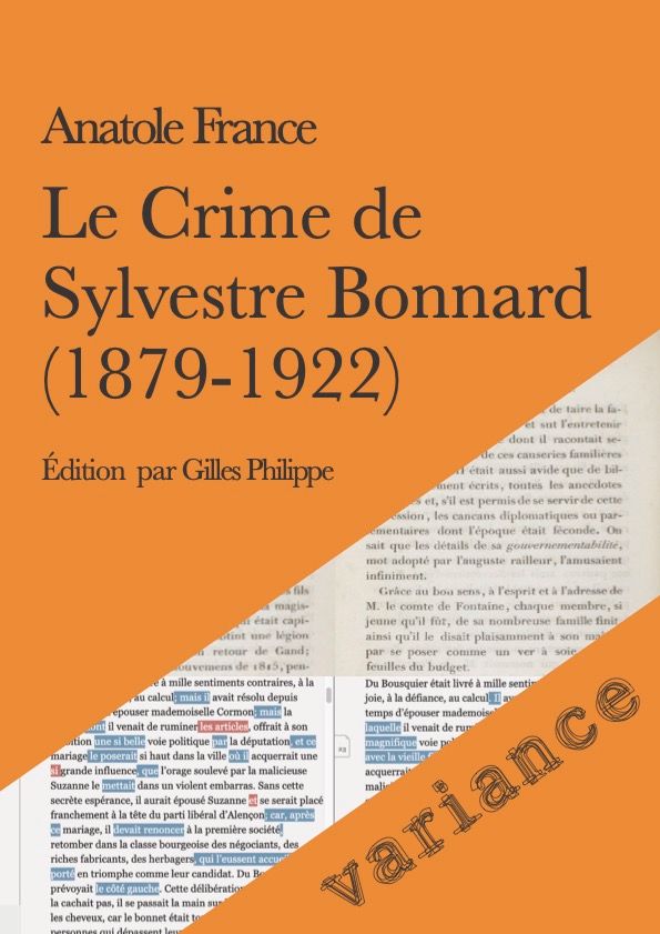 Anatole France, Le Crime de Sylvestre Bonnard (1879-1922). Édition numérique comparative par G. Philippe