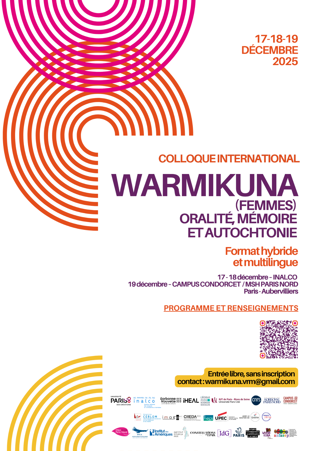 Warmikuna (femmes) : oralité, mémoire et autochtonie (Aubervilliers-Paris & en ligne)