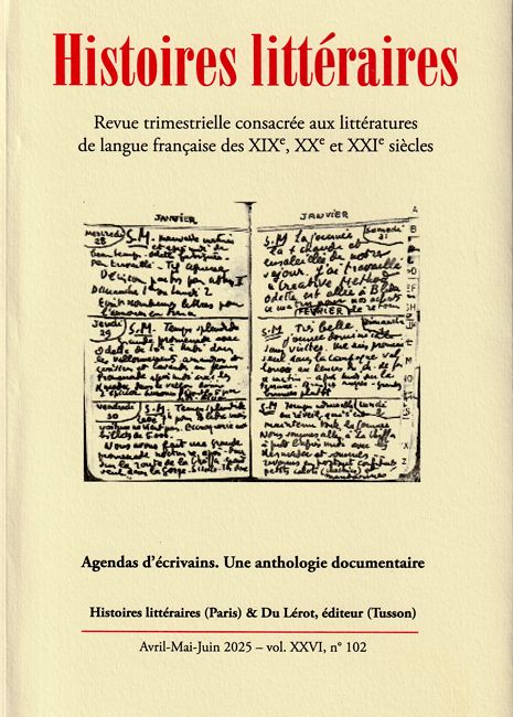 Histoires Littéraires n° 102 : 