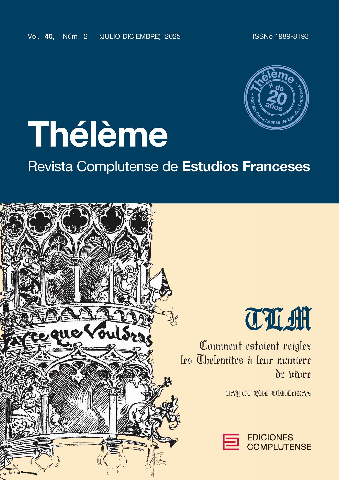 Thélème. Revista Complutense de Estudios Franceses, vol. 40-2 : 