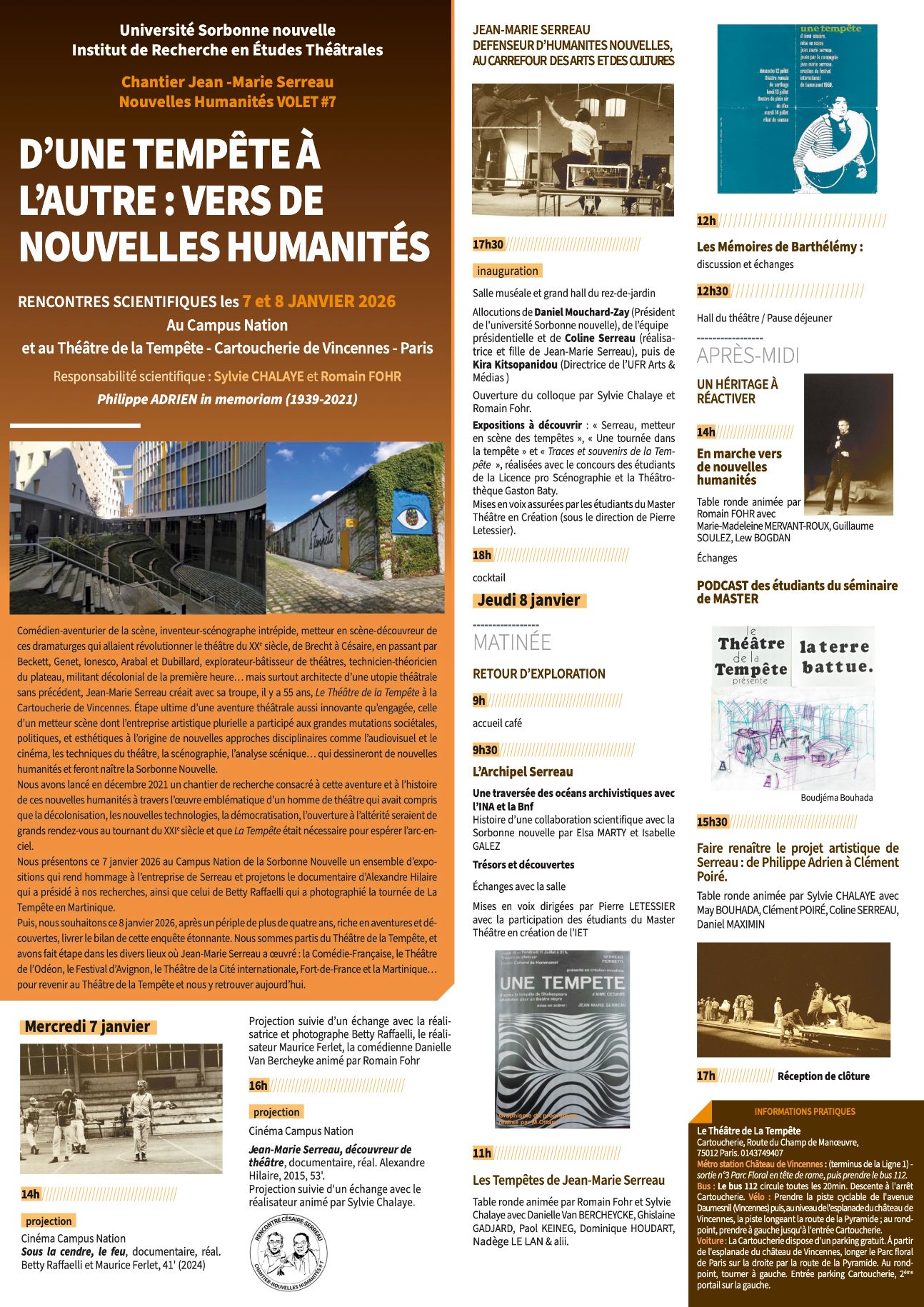 Chantier Serreau-Nouvelles humanités (Sorbonne nouvelle & Théâtre de la Tempête)