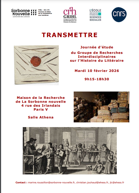 Transmettre. Journée détude du GRIHL (Sorbonne nouvelle)