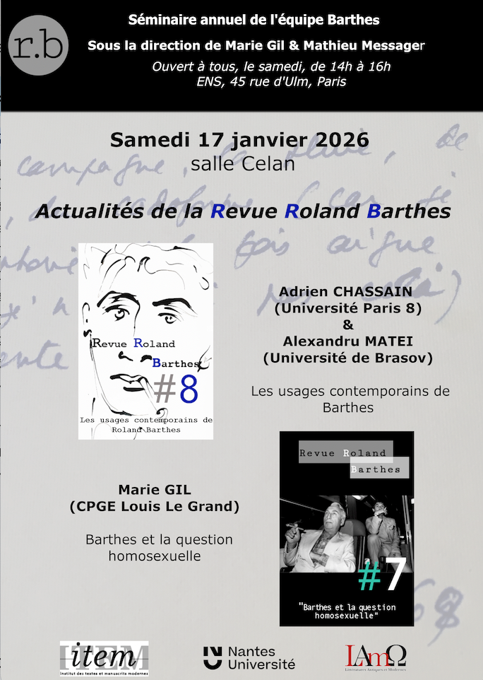 Séminaire de l'Equipe Barthes (ITEM & LAMO, ENS Paris)