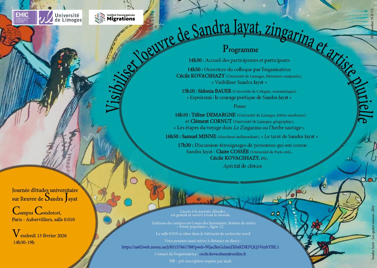 Visibiliser l'oeuvre de Sandra Jayat, zingarina artiste plurielle (Paris, campus Condorcet)