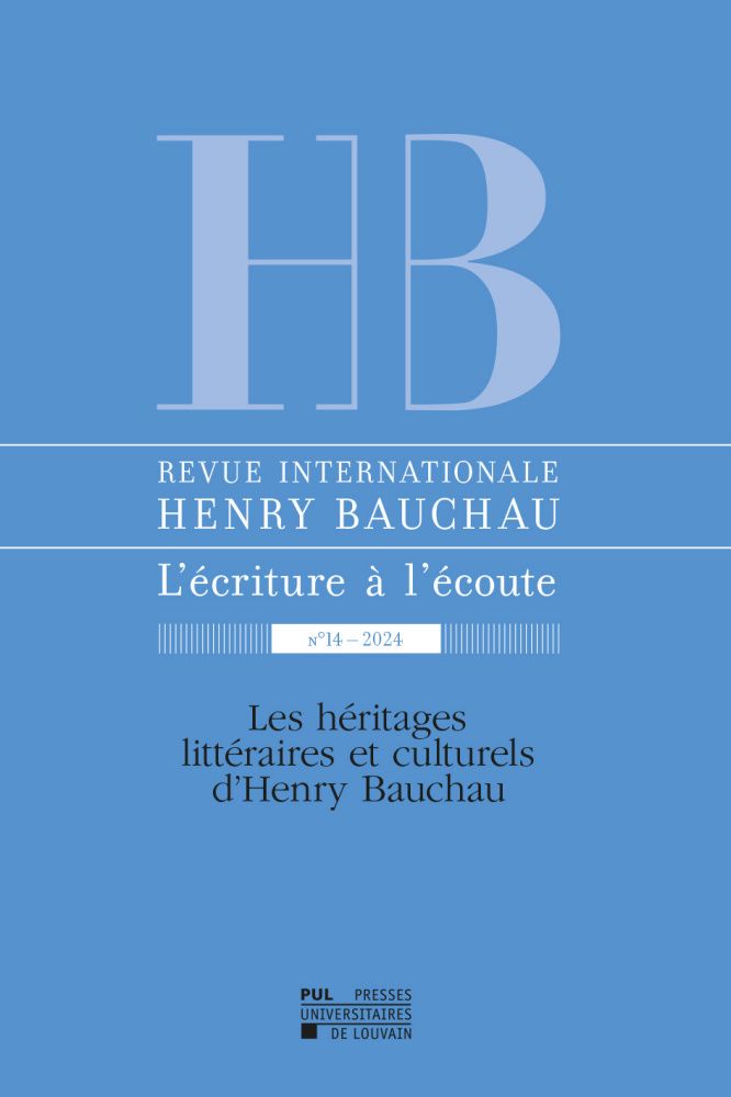 Revue internationale Henry Bauchau n°14 - 