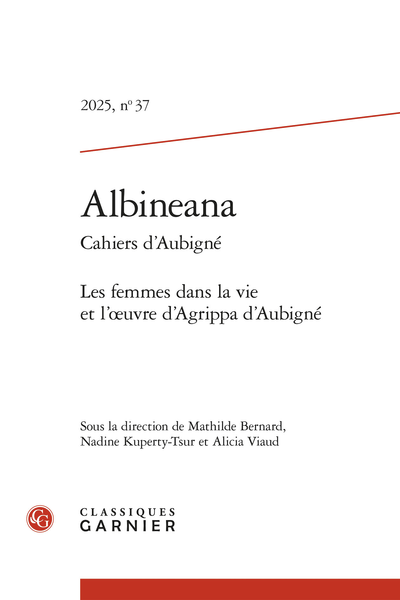 Albineana. Cahiers d’Aubigné, 2025, n° 37 : 