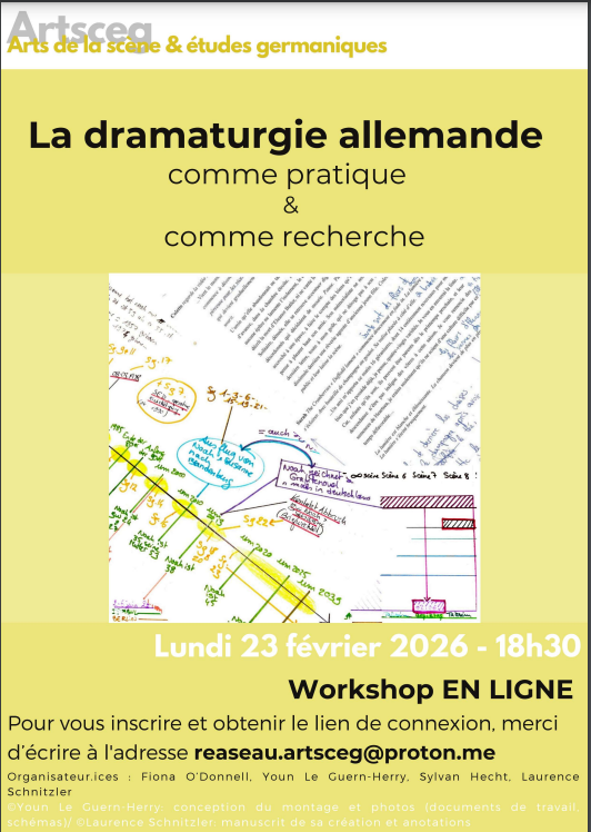 La dramaturgie allemande comme pratique et comme recherche. Avec Youn Le Guern-Herry et Laurence Schnitzler (en ligne)