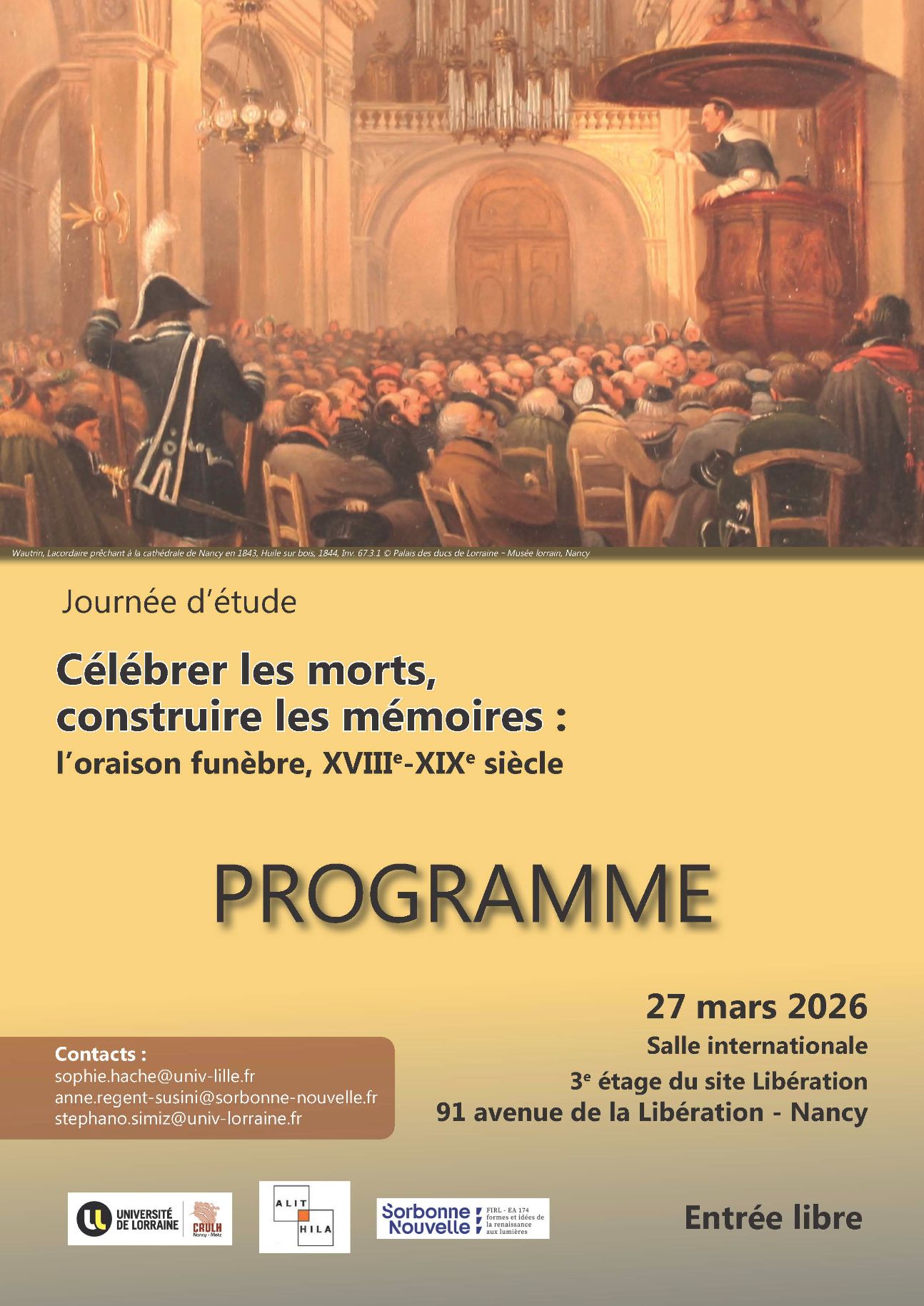 Célébrer les morts, construire les mémoires : l’oraison funèbre, XVIIIe-XIXe siècle