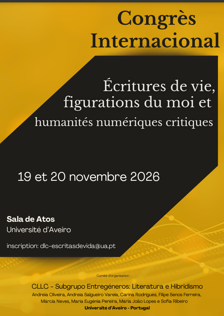Écritures de vie, figurations du moi et humanités numériques critiques (Aveiro, Portugal)