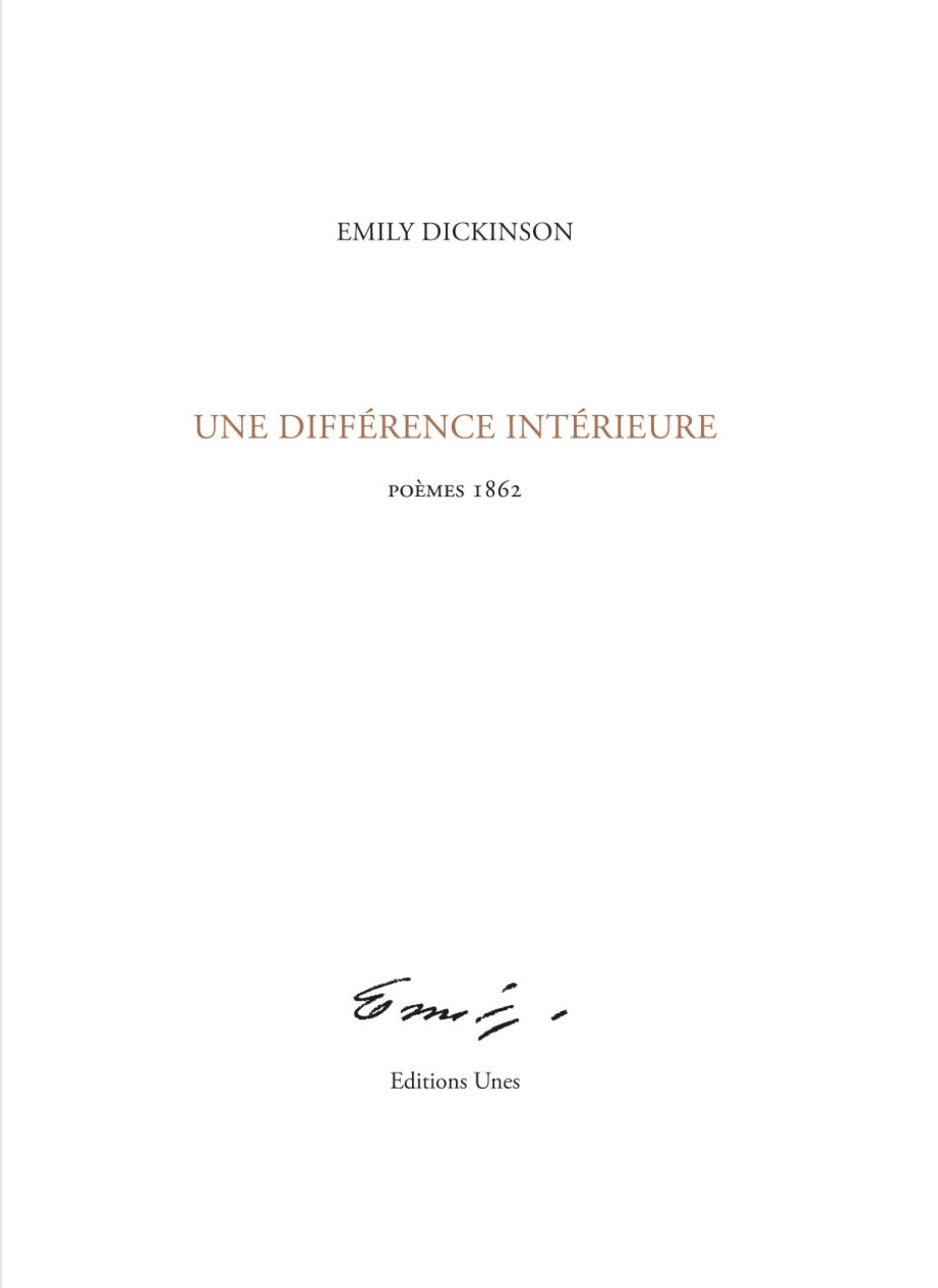 Emily Dickinson, Une différence intérieure. Poèmes 1862