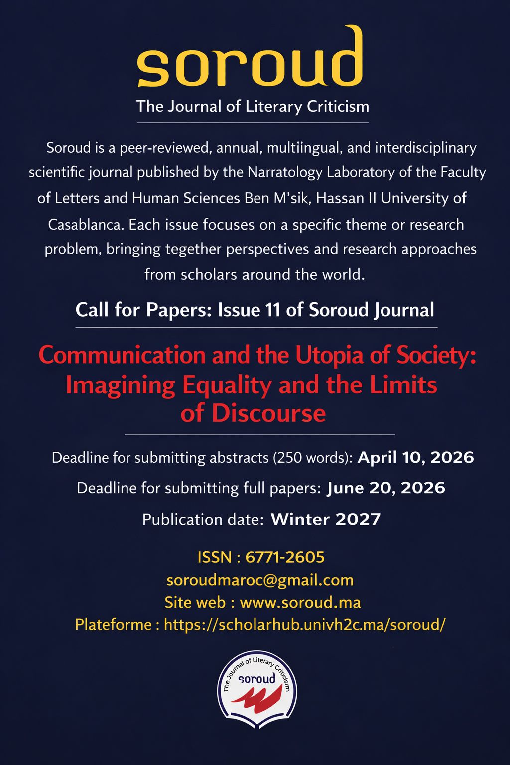 Communication and the Utopia of Society: Imagining Equality and the Limits of Discourse (journal Soroud)