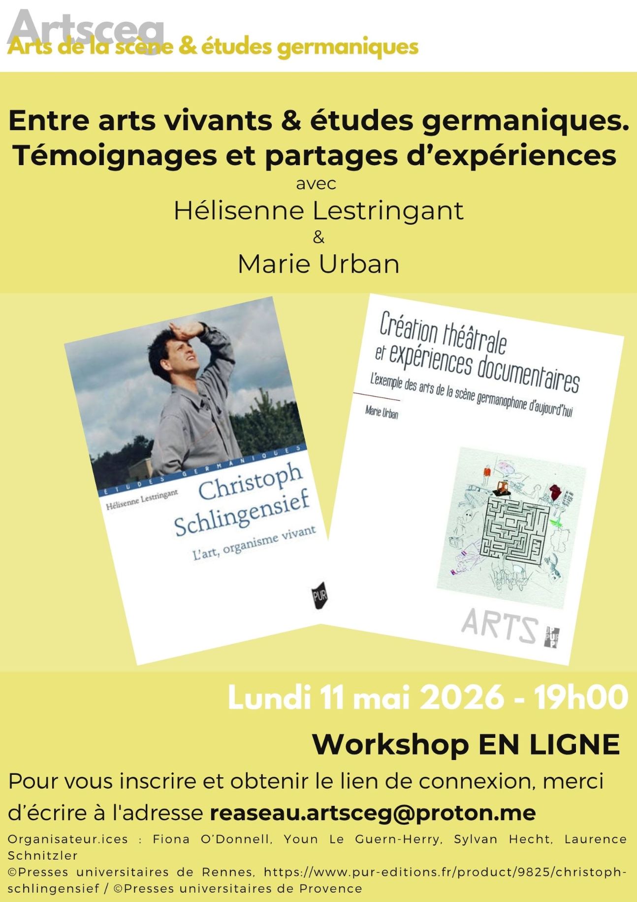 Entres arts vivants & études germaniques. Témoignages et partages d'expériences avec Hélisenne Lestringant et Marie Urban.