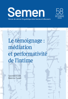 Semen, n° 58 | 2025 : 